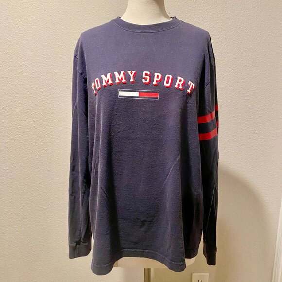 Men’s Tommy Hilfiger Sport Long‎ Sleeve T-Shirt – Navy Blue, Size Medium - Picture 4 of 4